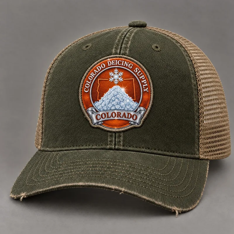 Colorado Deicing Supply trucker hat with state badge