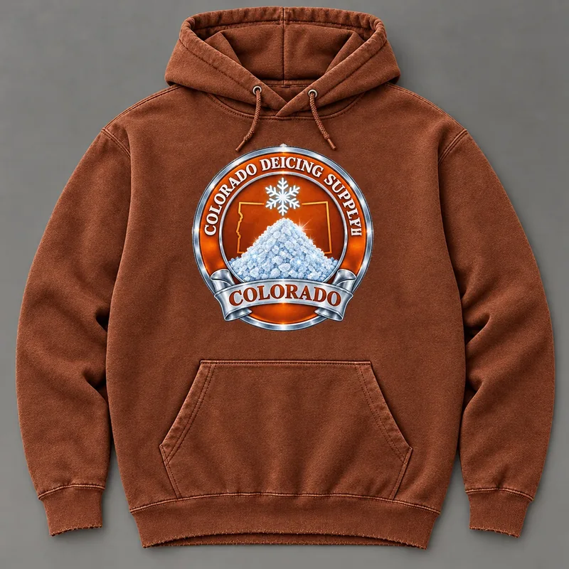 Colorado Deicing Supply hoodie with state badge